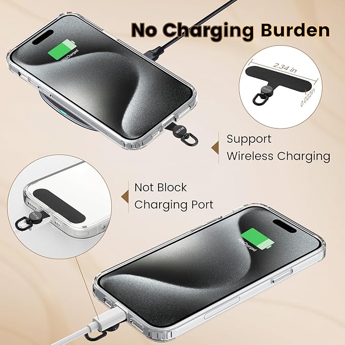 OUTXE Phone Tether Tab Rotatable 360°, 4 Pack Phone Lanyard Patch - Image 2