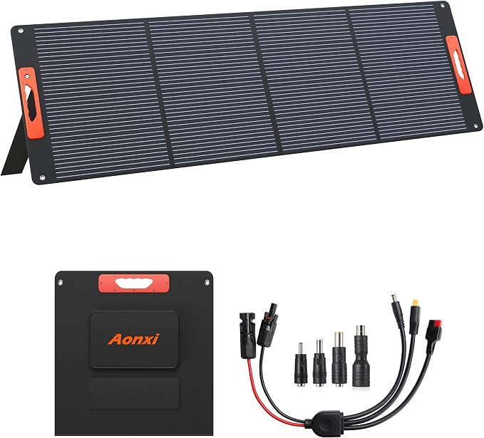 240W Portable Solar Panels for Power Station, Solar Angle Guide, by Aonxi