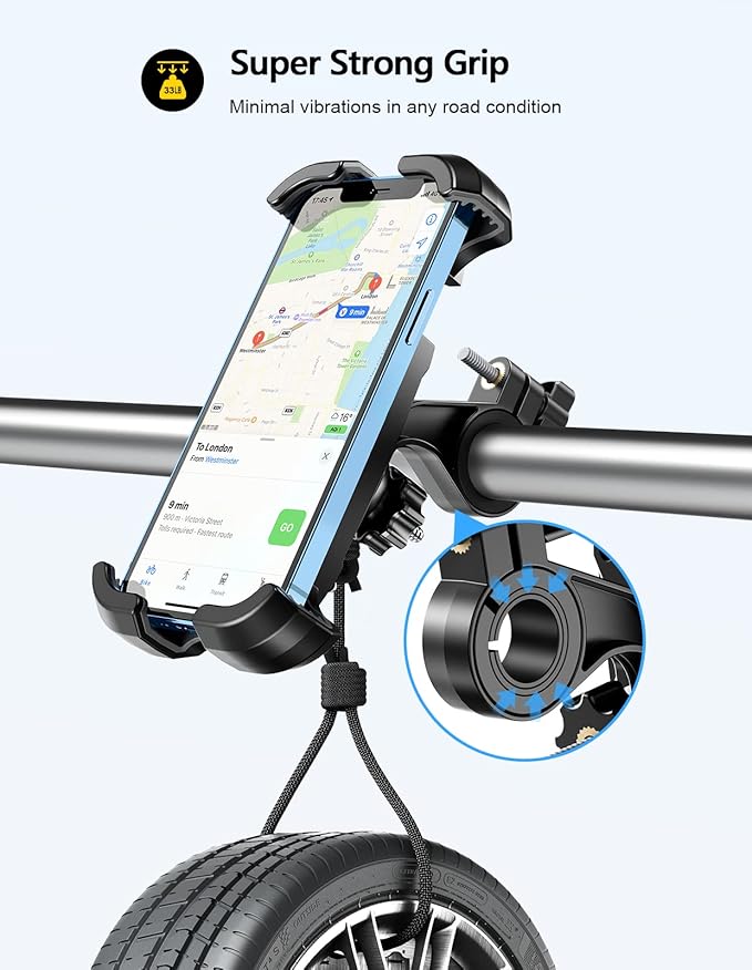 Motorcycle Phone Mount, Upgrade Bike Phone Mount, 360° Rotatable Phone Holder - Image 6