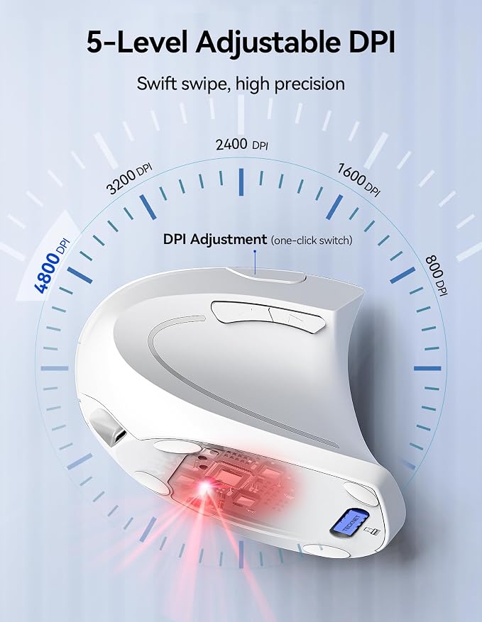 TECKNET Ergonomic Mouse Wireless, Rechargeable Mouse Wireless Silent - Image 6