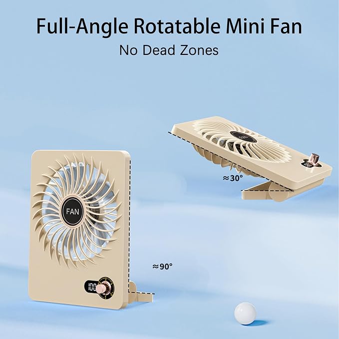 Mini Portable Fan, Silent Rechargeable Desk & Handheld - Image 5