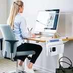 LUKETURE Laptop Holder, Steel Desk Side Storage, No Drill Standing Desk - Image 8