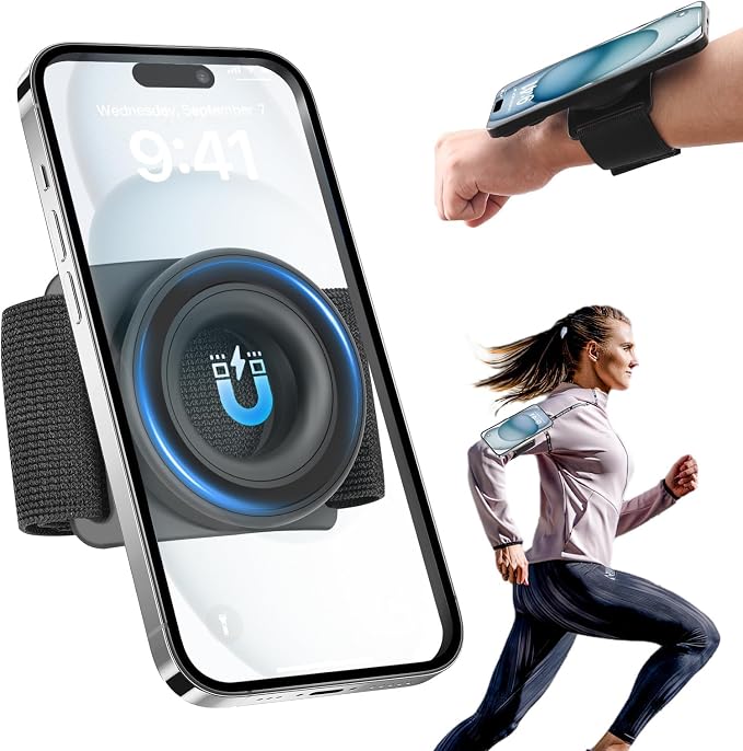 TOPGO Running Phone Holder for iPhone Magnetic Wrist Phone Holder, Magsafe by TOPGO