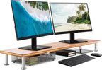 The Original Bamboo Dual Monitor Stand by TheOfficeOasis