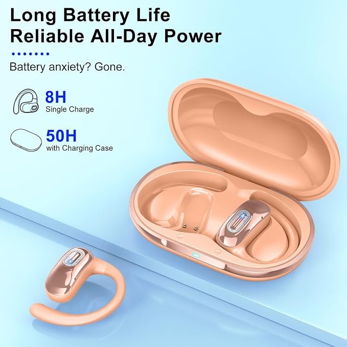 Open Ear Headphones, Air Conduction Ear buds, HD Stereo Bass Over Ear Earphones - Image 2
