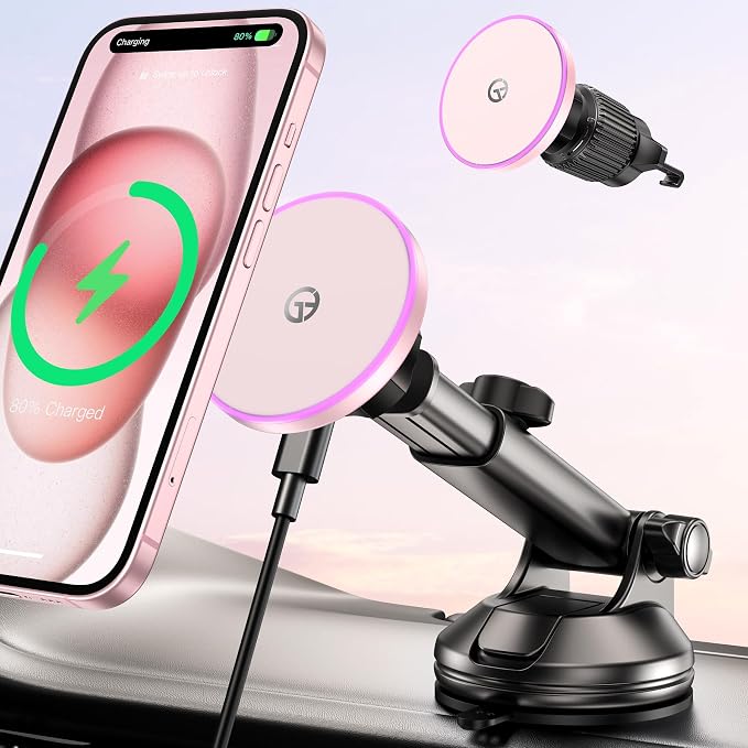 for MagSafe Car Mount Charger Dash/Windshield/Vent Wireless Car Charger with - Image 9