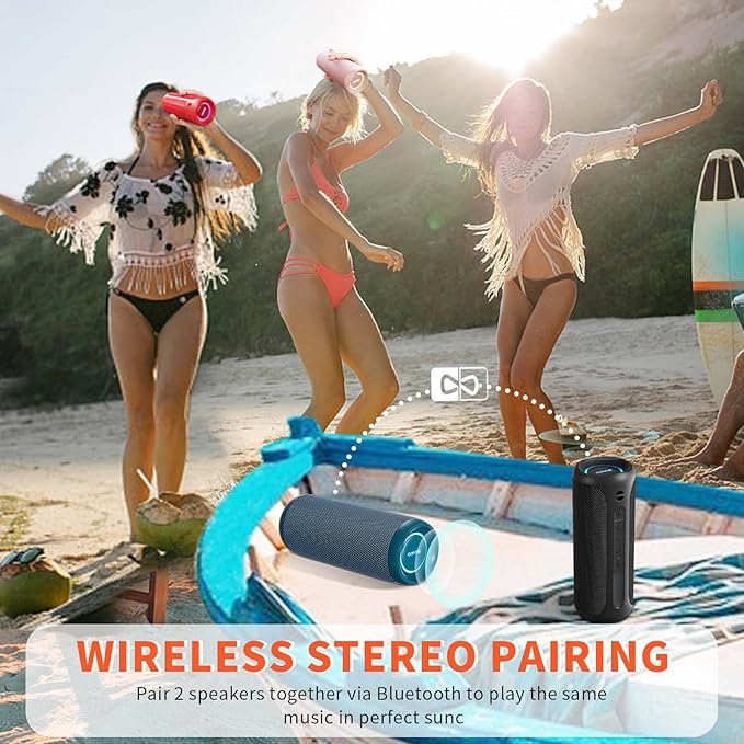 Wireless Portable Speaker, IPX7 Waterproof Bluetooth Speaker, 25W Loud Stereo - Image 6
