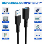 3 Pack USB 3.0 Extension Cable 12 Feet, USB A Male to Female Extender Cord - Image 2