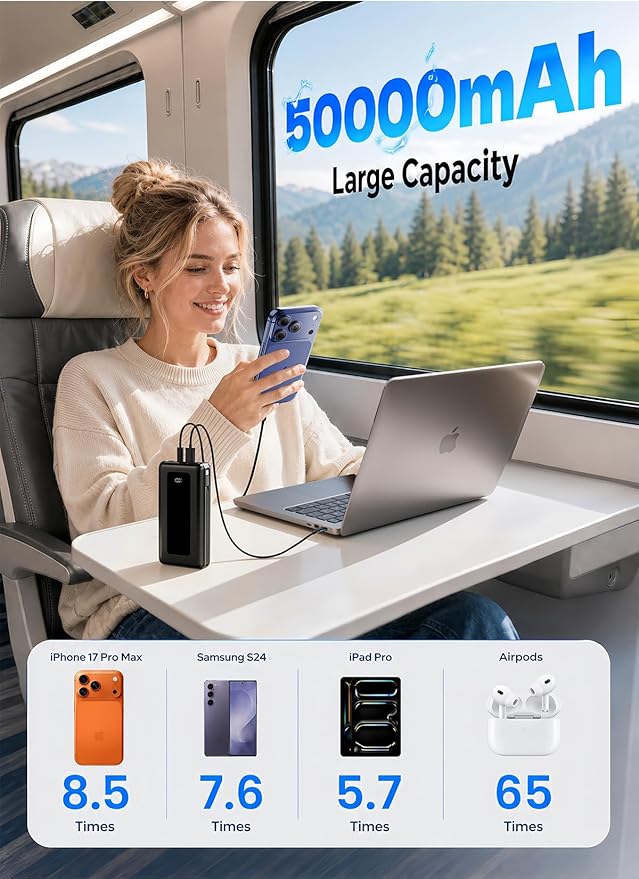 Portable Charger Power Bank 50000mAh, 22.5W PD Fast Charging Battery Pack - Image 2