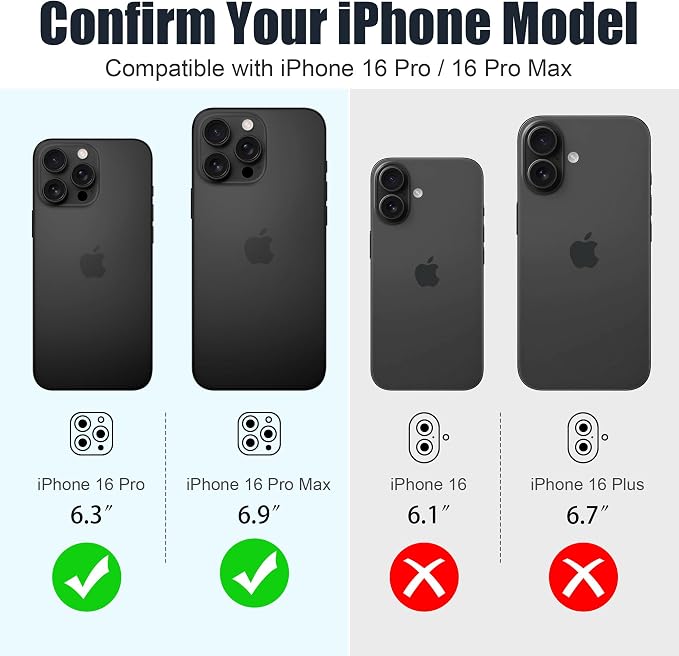 AGVEE 3+3 6 Pack for iPhone 16 Pro 6.3" / 16 Pro Max 6.9" Camera Lens Cover - Image 2