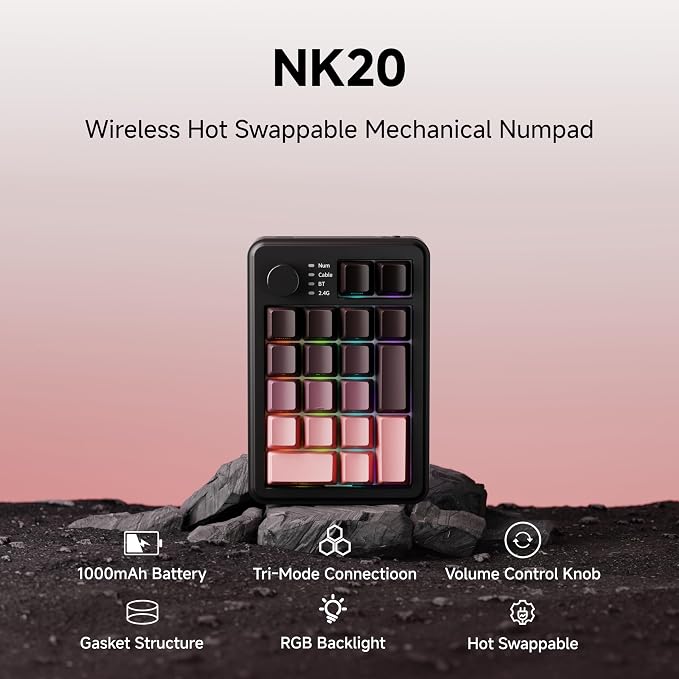 EWEADN NK20 Wireless Retro Mechanical Numpad - Image 2