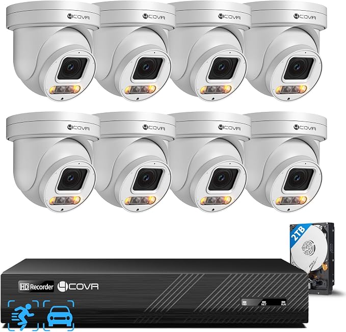 4COVR PoE PTZ Security Camera System 8 Channel, 8X 5MP IP PTZ Camera Two Way by 4COVR