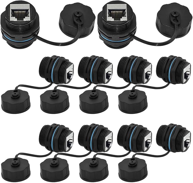 10PCS Panel Mounting Shielded CAT6 RJ45 Waterproof Connector Cat5/5e/6 8P8C by ANMBEST