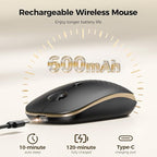 TECKNET Wireless Mouse, Rechargeable Slim Portable Silent Computer Mouse - Image 3