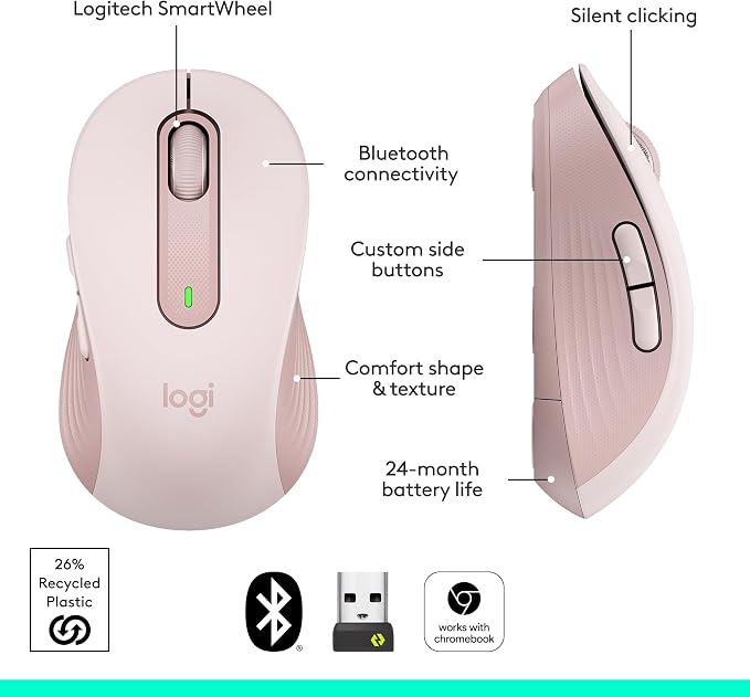 Logitech Wireless Mouse Signature M650- Small Hands, 2-Year Battery, Silent - Image 7