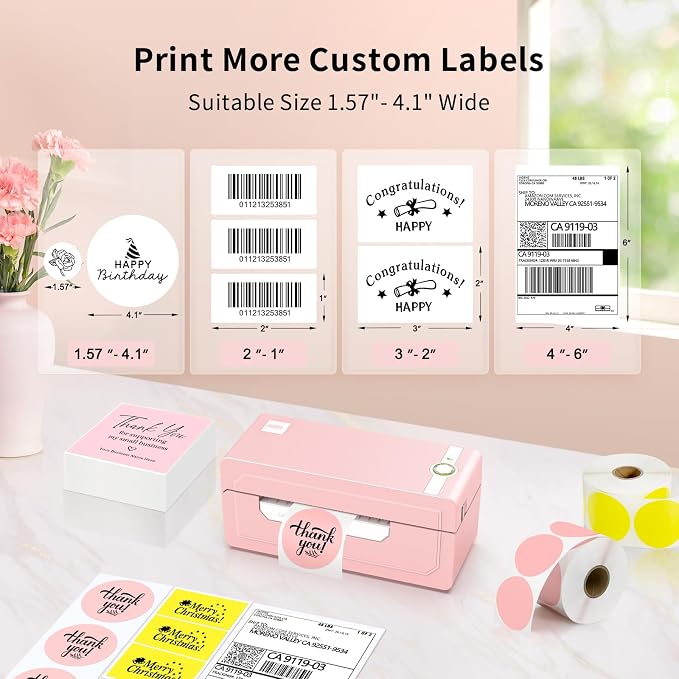 JADENS Bluetooth Thermal Label Printer 4x6, Compatible - Image 4