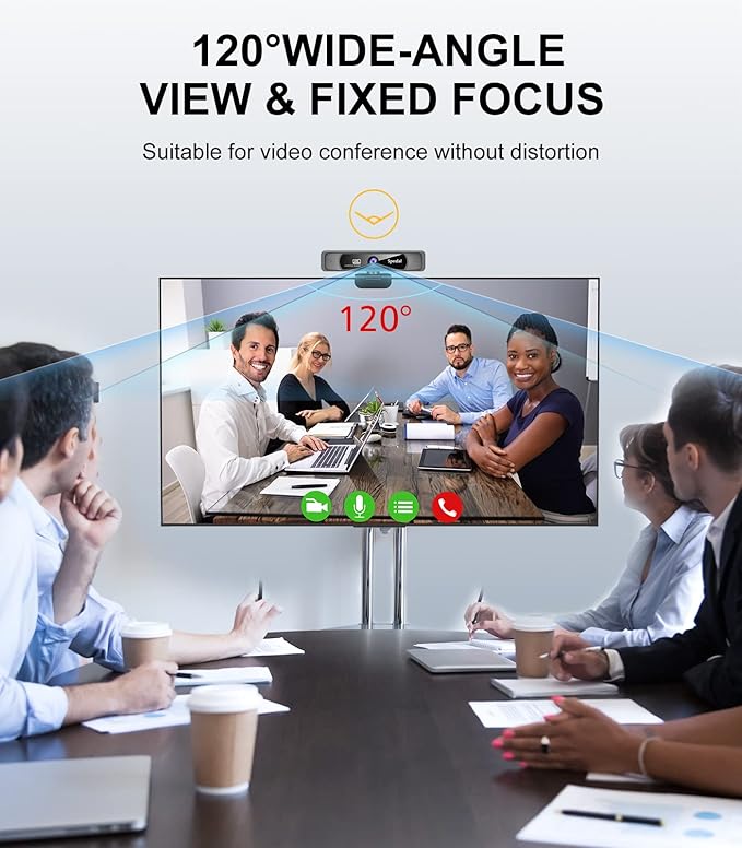 Spedal 4K UHD Webcam with Built-in AI Noise Reduction Dual Microphones - Image 3