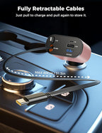 【Upgraded】 SUPERONE Retractable Car Charger 4 in 1, Fast Car Phone Charger - Image 2