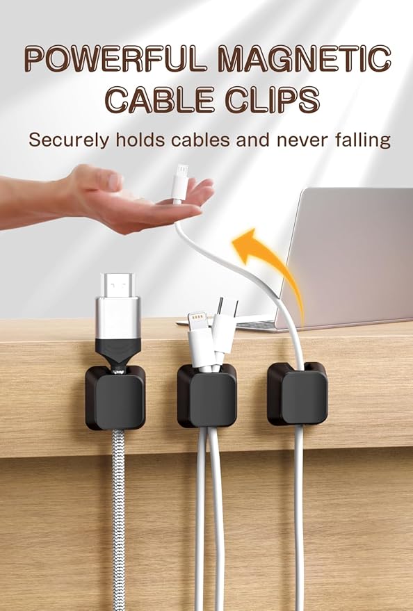 Maveek Magnetic Cord Clips, Cable Holder Magnet Silicone Cord Organizer - Image 5
