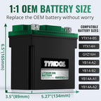 TYKOOL YTX14AH-BS-STD, LiFePO4 Lithium Motorcycle Battery, 12.8V 7Ah, 5X Longer - Image 2