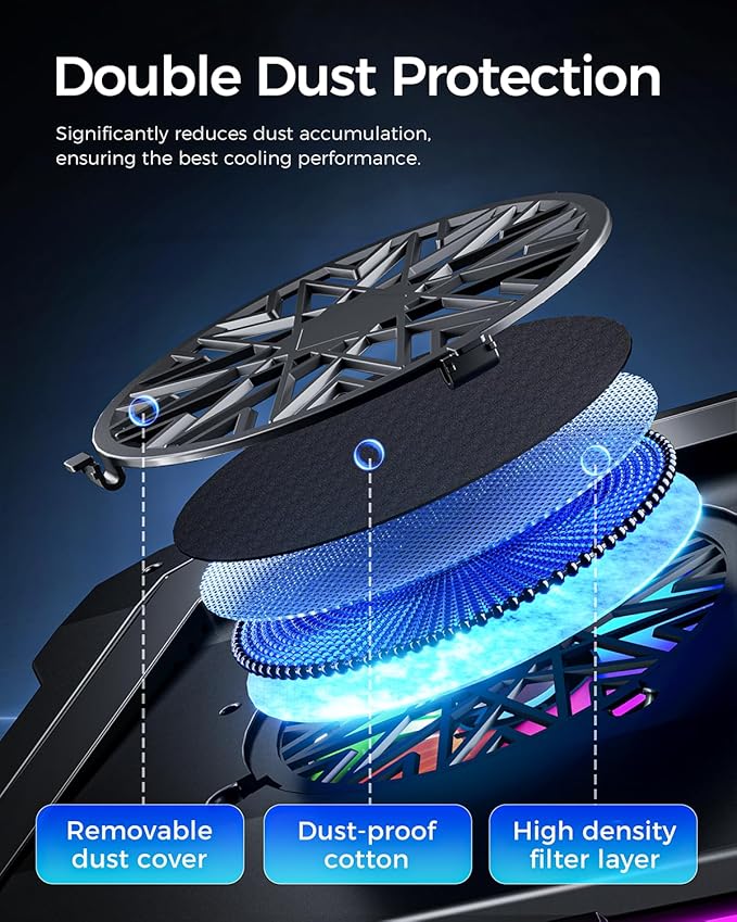 KeiBn Gaming Laptop Cooling Pad, Laptop Fan Cooling Pad - Image 6