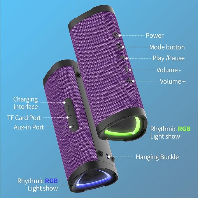 Vanzon Bluetooth Speakers V40 Portable Wireless Speaker V5.0 - Image 5
