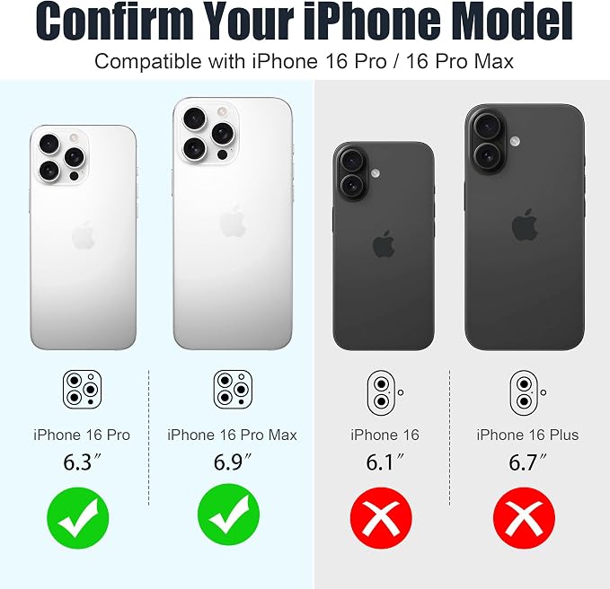 AGVEE 3+3 6 Pack for iPhone 16 Pro 6.3" / 16 Pro Max 6.9" Camera Lens Cover - Image 2