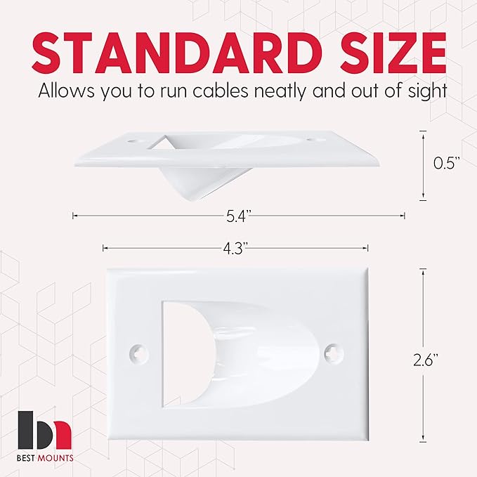 BestMounts - 12 Pack Inner Nose Behind Wall Cable Management TV Cord Hider - Image 2