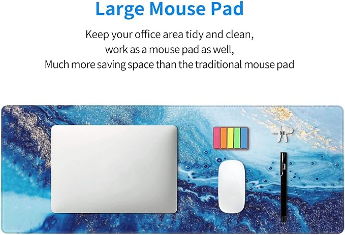 Mouse Pads Navy Blue Gold Modern Abstract Marble Large Mouse Pad, Gaming - Image 8