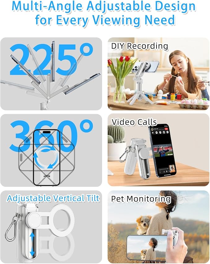 CloudValley Magnetic 4-in-1 Multifunctional Selfie Stick Tripod, Mini Portable - Image 5