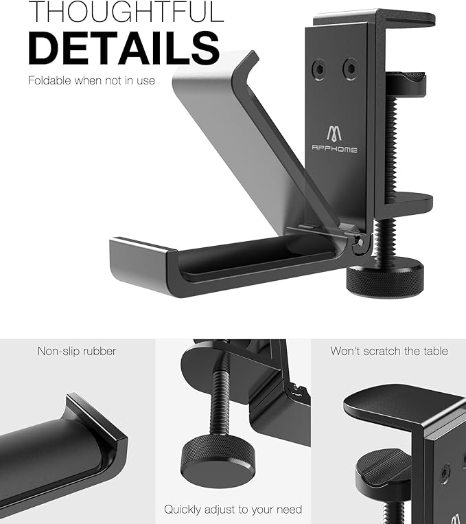 New Foldable Headphone Stand Hanger Holder Aluminum Headset Soundbar Stand - Image 4