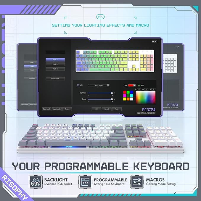 Wireless Mechanical Keyboard, Triple Mode 2.4G/USB-C/Bluetooth Gaming Keyboard - Image 4