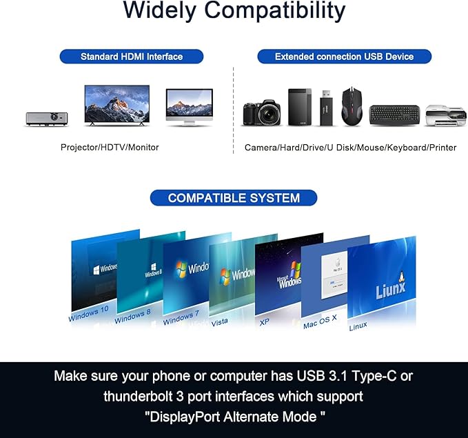 USB C Hub, QGeeM USB 4k to HDMI Adapter, 7 in 1 USB-C Dongle - Image 7