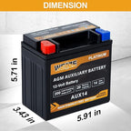 Weize AUX14 AGM Auxiliary Battery, 36 Months Warranty, BCI Group 400 Battery - Image 3