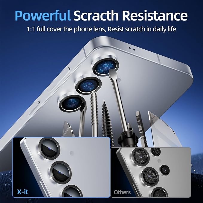 X-it Camera Lens Protector for Samsung S25 Plus, 9H Tempered Glass, Independent - Image 3