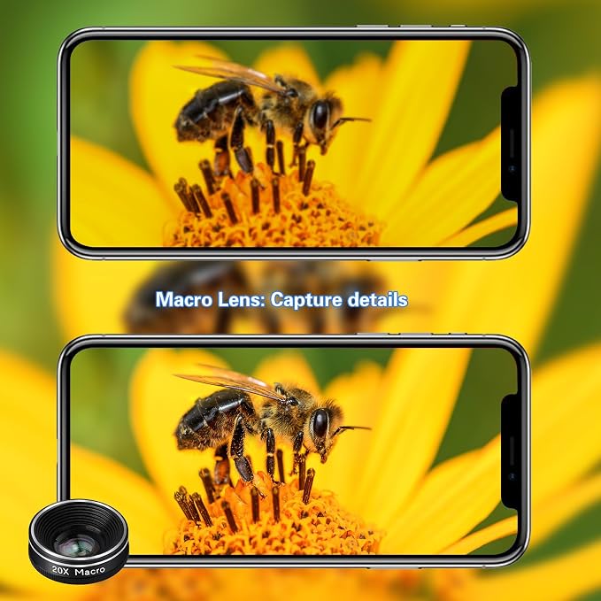 Phone Camera Lens, 198 Fisheye Lens + 120 Super Wide-Angle Lens + 20x Macro - Image 4