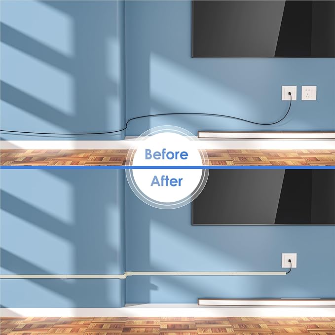Yecaye Beige Cord Hider, One-Cord Channel Cord Cover on Wall, Cable Management - Image 4