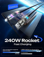 LISEN 240W USB-C Charge Cable, Soft USB C Cable, 4 in 1 Charging Cable - Image 4