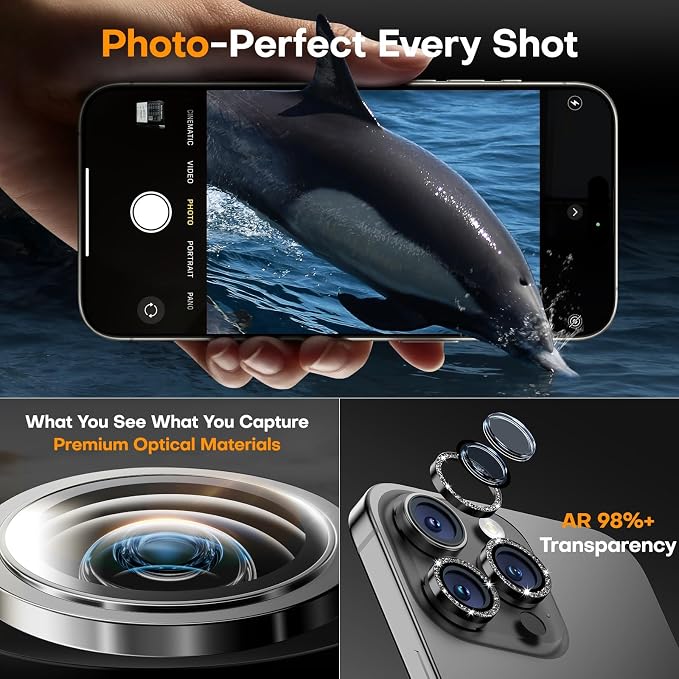 Camera Lens Protector for iPhone 16 Pro Max/16 Pro/15 Pro Max/15 Pro/14 Pro - Image 4