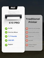 PRT Portable Printer Wireless for Travel, Inkless Bluetooth Compact Mobile - Image 8