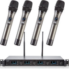 Wireless Microphone System, 4-Channel UHF Wireless Mic, Fixed Frequency Metal - Image 9