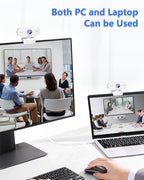 Webcam for pc with Microphone, Full HD 1080P White Streaming Web Cam for Mac - Image 5