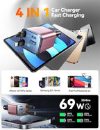 Retractable Car Charger 4 in 1 iPhone 16 Car Charger Fast Charging, Car - Image 4