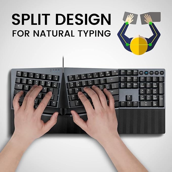 Perixx PERIBOARD-535BR Wired Ergonomic Mechanical Split Keyboard - Image 2