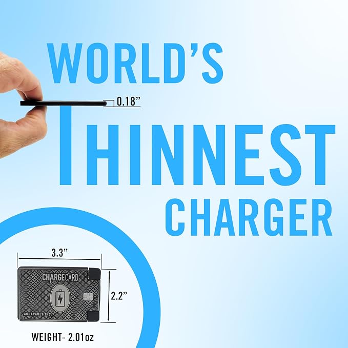 AquaVault ChargeCard – Ultra Slim Emergency Power Bank – Fits in Wallet – USB-C - Image 4