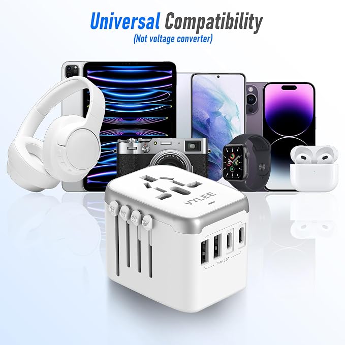 Universal International Power Travel Plug Adapter, 5 in 1 European Travel Plug - Image 5
