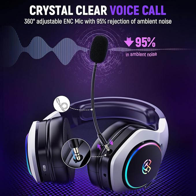 2.4GHz Wireless Gaming Headset for 40Hr+, Gaming Headphones for Ps5 - Image 4