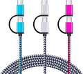 USB C Cable, SIXSIM 3Pack 6Ft 2 in 1 Cable Type C Charger Cable Nylon Braided by SIXSIM