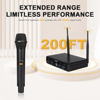 4-Channel Wireless Microphone System, UHF Compact Cordless Mic Set w/ 4x10 - Image 3