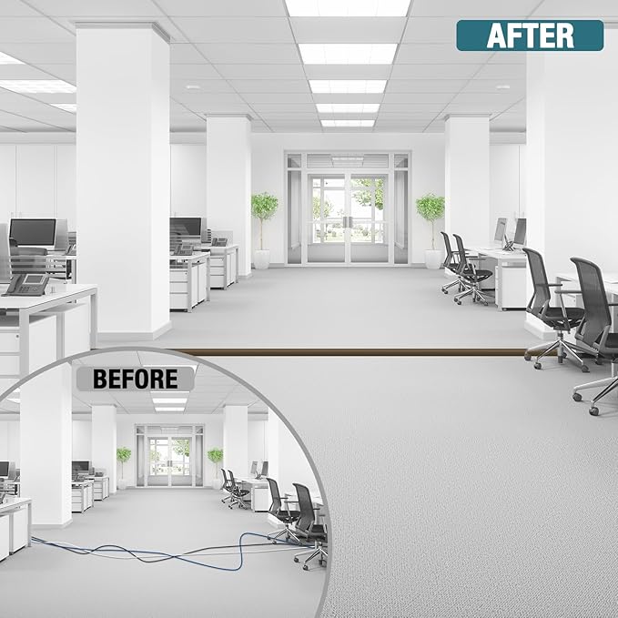Floor Cord Cover, Cable Protector, 0.63W x 0.31H inches, Wire Cover - Image 2